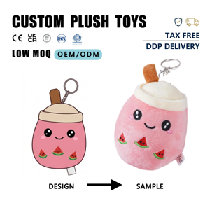 Peluche personnalisée douce de 12 cm, poupée Boba en peluche au design mignon, jouet en peluche personnalisé, souvenir, adorable porte-clés en peluche personnalisé - Product Image 5