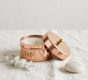 Luxury Hand Hammered Copper And Brass Metal Candle Jar Bowl Artisanal Multi-Wick Scented Soy Wax Votive For Home Decor & Wedding - Product Image 5