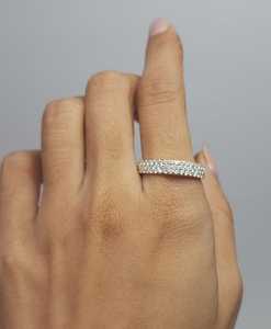 Anillo de Diamantes Cultivados en Laboratorio de 0.80 CT en Oro de 14K para Mujer |   Elegante Anillo de Diamantes para Aniversario de Bodas |   Joyería nupcial apilable - Product Image 2
