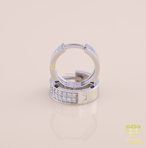 High Quality Stainless Steel Crystal Hoop Earrings For Women Sparkling Cubic Zirconia Fashion Jewelry Daily Wear Accessories - Product Image 5