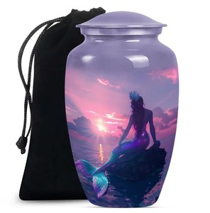 Urna Funeraria Clásica Azul Real para Cenizas Humanas de Adultos, Urna Decorativa Grande de Aluminio con Bolsa Gratis - Product Image 4