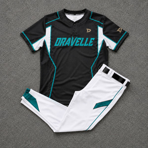 Ensemble d'uniformes de baseball et softball personnalisés OEM Dravelle pour hommes – Maillot et pantalon 100 % polyester tricoté en maille, prêt pour le match, pour équipes sportives - Product Image 1