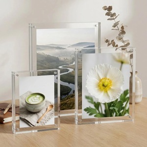 Cadre photo rectangulaire en acrylique transparent 4 couleurs, impression UV, incassable, étanche, sur pied, horizontal, pour table, moderne - Product Image 6