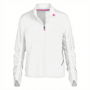 Blouson de travail personnalisé avec logo, veste de sport à fermeture éclair intégrale pour infirmière, uniforme médical à manches froncées, manteau de réchauffement, blousons de travail - Product Image 4