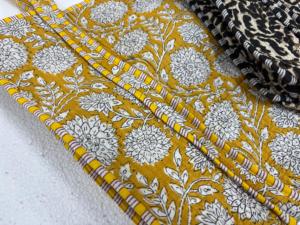 กระเป๋าโท้ทงานแฮนด์เมดแบบเย็บปะติดปะต่อสไตล์กันธา ขายส่ง ผ้าฝ้ายเป็นมิตรกับสิ่งแวดล้อม ซิป ลายพิมพ์บล็อก พลิกกลับด้านได้ ลายเสือดาว สไตล์โบฮีเมียน - Product Image 5