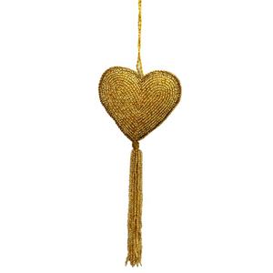 Decoración navideña Color dorado en forma de corazón colgante de pared elegante diseñador adornos hechos a mano para decoraciones para el hogar - Product Image 1