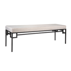 Modern Waterproof Upholstered <b>Bench</b> Black Metal Frame Minimalist Design Comfortable Seating for Living Room Kitchen Workshop - Product Image 2