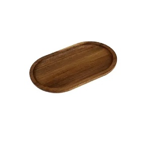 Bandeja Ovalada de Madera de Acacia de 7.8×4.6 Pulgadas, Bandeja Decorativa de Madera Natural, Bandeja Pequeña Ovalada para Servir - Product Image 1