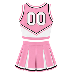 Ensemble d'uniforme de cheerleading rose clair : Crop top et jupe plissée pour compétition de danse d'équipe, tenue de performance sportive - Product Image 2