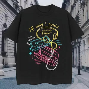 เสื้อยืดพิมพ์ลายคุณภาพสูงสำหรับผู้ชาย ผ้าฝ้ายพรีเมียม สกรีนโลโก้ตามสั่ง เสื้อผ้าสตรีทแวร์ทรงโอเวอร์ไซส์ เสื้อยืดลายกราฟิก เสื้อผ้าลำลอง - Product Image 1