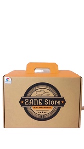 Eco-Friendly Recyclable Durable Packaging Custom Labels Corrugated Board Self Erecting Handle Shoe Box Socks Fur Varnished - Product Image 6