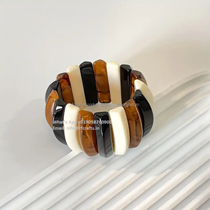 Brazalete de resina multicolor Brazaletes grandes Bracelate Brazalete de resina Pulsera gruesa color personalizado para mujeres - Product Image 3