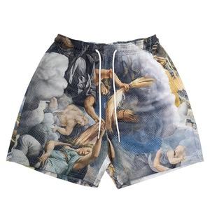 <b>Men</b> Printed Polyester Swim <b>Trunks</b> Regular Fit Quick Dry Drawstring Shorts Artwork Design - Product Image 5