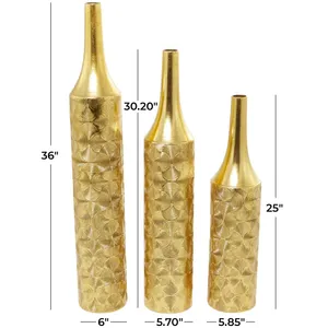 Vase à fleurs décoratif en métal écologique Lavie Creations, style Art déco, avec design doré, pour mariage, pot à fleurs haut de gamme pour table - Product Image 6