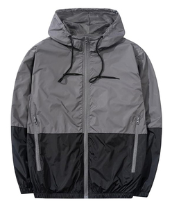 Chaqueta Impermeable Ligera, Transpirable y de Secado Rápido con Capucha y Bolsillos para Hombre, para Otoño, Talla Grande, Cortavientos con Cremallera - Product Image 1