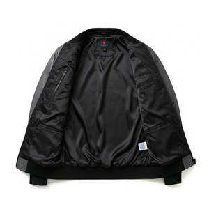 Chaqueta Bomber para Hombre al por Mayor, Chaqueta de Cuero PU con Logotipo Personalizado, Cierre de Cremallera, Estilo Bomber Informal - Product Image 3