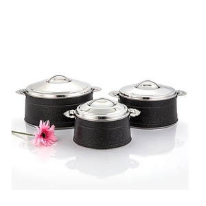 Ensemble de 3 récipients isothermes en acier inoxydable, design nickelé, avec couvercle en acier inoxydable, pour servir les plats chauds. - Product Image 4