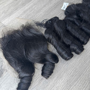 Paquetes de rizos hinchables de súper doble dibujado de Venta caliente Color Natural Virgen cruda cabello humano vietnamita cutícula alineada de alta calidad - Product Image 5