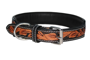 Collier pour chien en cuir vintage style western, embossé, style ranch, fabriqué par Divine International India. - Product Image 6