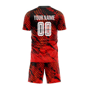 Maillot de football unisexe personnalisé, col en V, manches courtes, respirant, taille élastique, coupe régulière, uniforme d'équipe avec nom de marque personnalisé - Product Image 3