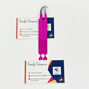 Pince à épiler pour extensions de cils en acier inoxydable durable, courbée à 90 degrés, fine et robuste, couleur rose foncé - Product Image 5