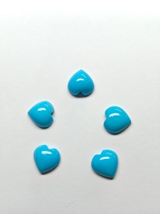 Cabochons en turquoise naturelle d'Arizona Sleeping Beauty, forme de cœur lisse, 10x10 mm, haute qualité, best-sellers. - Product Image 1
