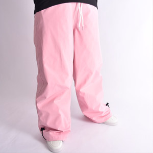 Customizable Pink Waterproof Snow Pants with Soft Fleece Lining Adjustable Drawstring Waistband Vent Zippers and <b>Boot</b> Gaiters - Product Image 1