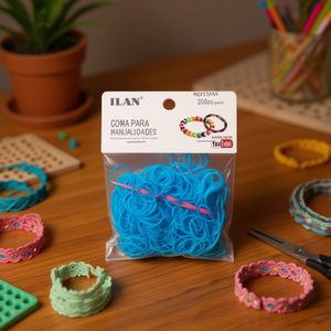 Elastici blu chiaro ILAN 300 pezzi per artigianato e manualità - Product Image 2