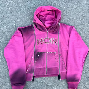 Conjunto de chándal acampanado de algodón grueso con estampado serigrafiado vintage de corte personalizado, estilo streetwear, fabricado a medida - Product Image 6