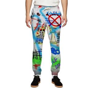 Pantalones Deportivos Estampados para Hombre con Logotipo de Hoja Verde, Cintura Elástica con Cordón, Joggers Casuales 100% Algodón, Peso Medio, para Otoño - Product Image 5