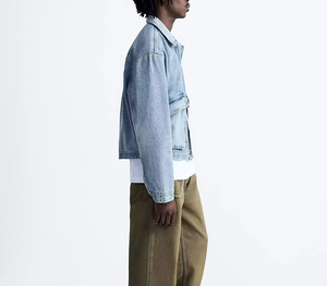 Very Reasonable Price <b>Men</b> <b>Denim</b> <b>Jacket</b> Blue Coat Fashion Street wear Casual Slim Fit Outerwear Washed Supplier <b>Jacket</b> For <b>Men</b> - Product Image 3