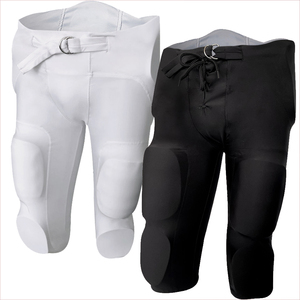 Pantalons d'entraînement de football personnalisés, 7 protections de jambe, pour jeunes et hommes, noirs, pantalons rembourrés de football américain, prix de gros, prix bas - Product Image 3