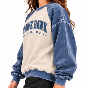 <b>Women</b> Raglan <b>Sweatshirt</b> Color Block Two Tone <b>Sweatshirt</b> Contrast Sleeve <b>Sweatshirt</b> <b>Long</b> Sleeve Relaxed Fit Premium <b>Sweatshirt</b> - Product Image 3