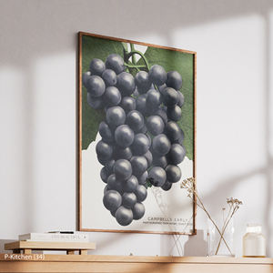 Art mural sur toile pour cuisine, affiche illustrée de fruits noirs, décoration murale moderne pour cuisine - Product Image 3