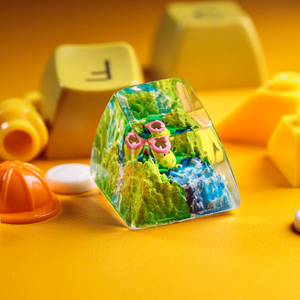 คีย์แคปช่างฝีมือแห่งป่าลึกลับ, คีย์แคปแบบกำหนดเอง, คีย์แคปอนิเมะน่ารัก, คีย์แคปสีเขียว, ชุดคีย์แคป, คีย์แคปไม้ - Product Image 2