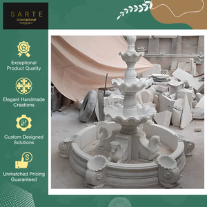 Fontaine d'eau en marbre de grande taille, design extérieur moderne, finition en pierre naturelle, écologique, durable, couleur personnalisée, décoration intérieure - Product Image 2