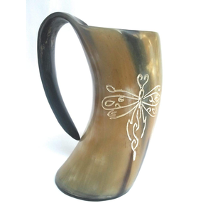 Mug à vin en corne de buffle polie, design viking de haute qualité, logo unique, forme naturelle, portable, article décoratif d'exportation, Inde - Product Image 1