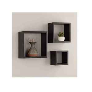Modern Intersecting Wooden <b>Floating</b> Shelf <b>Wall</b> Mount White Multi Tier Geometric Storage Ledge Display Organizer Rack <b>Unit</b> - Product Image 1