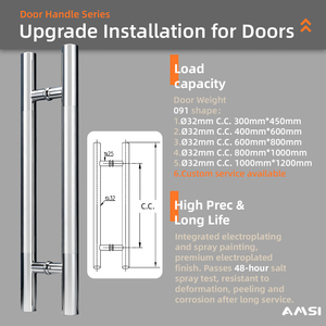 Stainless Steel Glass <strong>Door</strong> Pull <strong>Handle</strong> <strong>Round</strong> Tube Glass <strong>Door</strong> Pull <strong>Handle</strong> Double Sided Glass <strong>Door</strong> Pull <strong>Handle</strong> for Hotel Office - Product Image 3