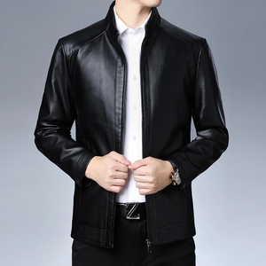 Chaqueta de Cuero PU para Hombre Waqar Teez 2025, Diseño Personalizado, Corte Ajustado, Largo Regular, Transpirable, Secado Rápido, Cuello Alto, Cierre de Cremallera - Product Image 1
