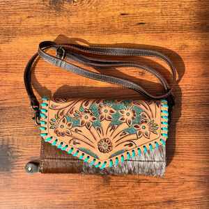 Piel de vaca cuero real tallado piel Fling Clutch mano cuero elegante colección de mujeres embrague multiusos embrague - Product Image 4