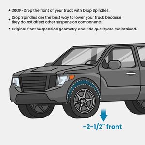 2.5\" Drop Spindle Pair for VW BUG 1966-1977 Ball Joint with Drum Brake for Brake Drums - Product Image 5