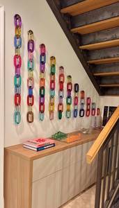 FAIZA CRAFT Home Decoration Resin Chain Wall Art Mixed Link Hanging <b>Screen</b> Interior Room Divider <b>Partition</b> Modern Handmade - Product Image 5