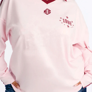 Camiseta de Fútbol Americano de Manga Larga para Mujer, Talla Grande, Cuello en V, Poliéster, Estilo Deportivo, Logotipo Personalizado, Ropa Urbana - Product Image 6