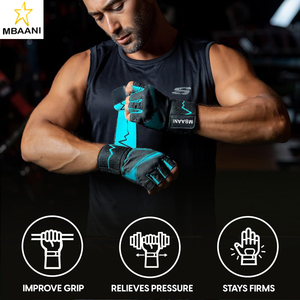 Comfortable Gym <b>Gloves</b> with Enhanced Grip for Safety – <b>Weight</b> Lifting Protection with Wrist Wraps Support for Performance Boost - Product Image 2