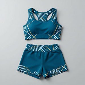 Ensemble 2 pièces pour femme : Soutien-gorge de sport dos nageur gris et short taille haute, sans couture, respirant, séchage rapide, en Spandex, pour Yoga et entraînement - Product Image 6
