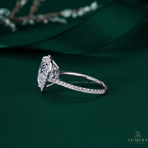 Bague de fiançailles en diamant taille cœur et taille ronde de 4,26 carats, alliance en or 9k 10k 14k 18k, bijoux fins de qualité supérieure, cadeau pour elle - Product Image 2