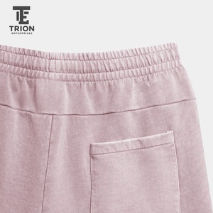 Shorts de survêtement de haute qualité en tissu 100% coton avec poche zippée, décontractés, en molleton, taille élastique, couleur vert-bleu foncé et violet, chauds - Product Image 6