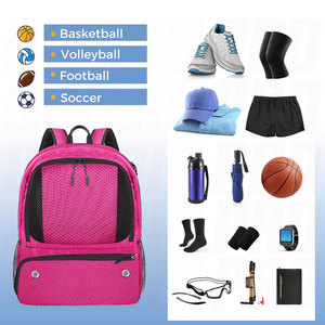 Lightweight Basketball Sports Backpack with Ball <b>Holder</b> Separate <b>Shoes</b> Compartment Large Capacity Training Equipment Storage - Product Image 4