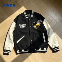 Veste universitaire LAYENNE de haute qualité pour hommes, broderie en chenille, manches en cuir, logo personnalisé, veste universitaire de baseball